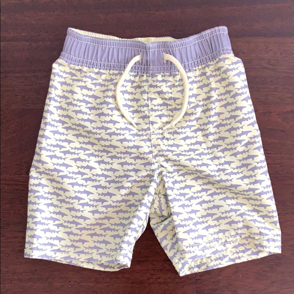 Shark print swim trunks